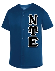 Fraternity/Sorority Standard Custom Baseball Jersey: Includes Greek Letter  Front, Left Sleeve Text, Back Sleeve Text